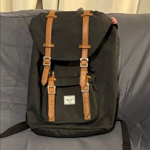 Herschel Supply Company Black Backpack with Tan Straps